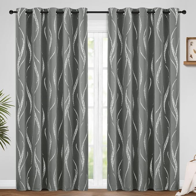 Yakamok Grey Light Blocking Curtains - Image 2