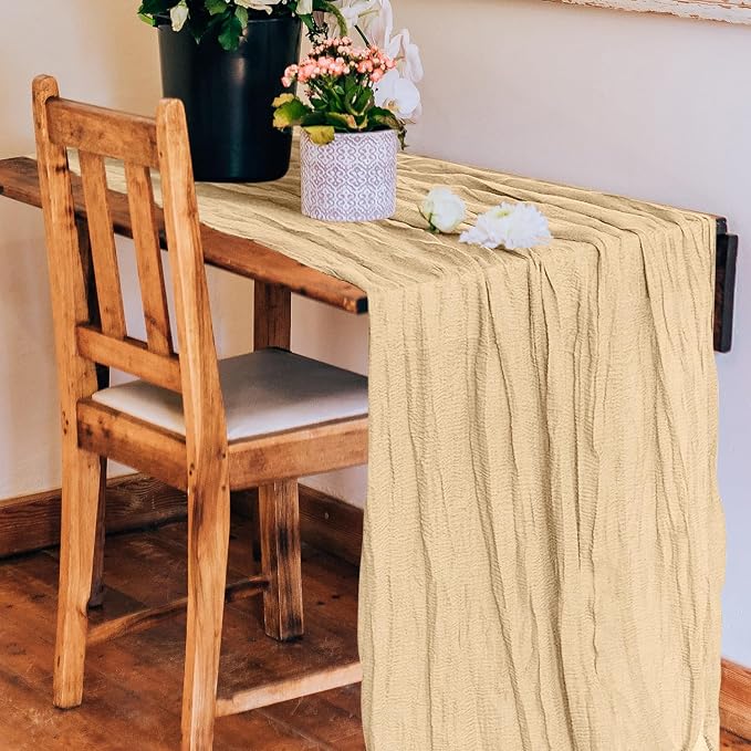 1 Pack Cheesecloth Table Runner 10Ft Christmas Gauze Boho Table Runners - Image 4