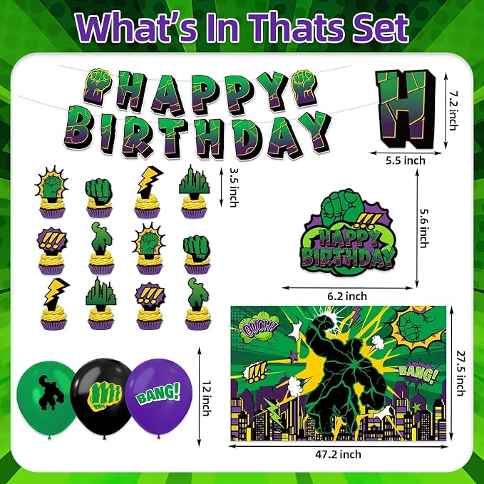42Pack Green Hero Party decoration pack include Banner, Honeycomb Centerpieces - Image 3