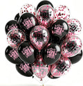 Black Whiet Confetti Balloons, by Hongplus