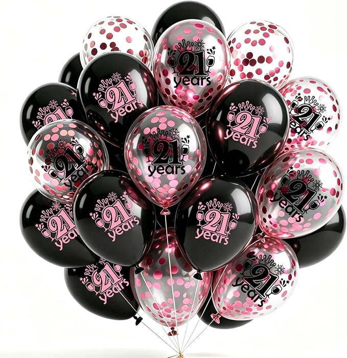 Black Whiet Confetti Balloons, by Hongplus