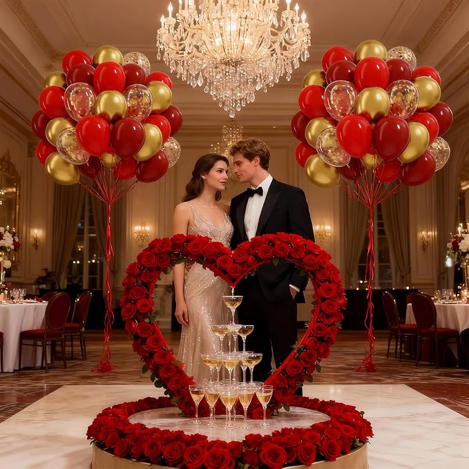 60pcs Red and Gold Balloons 12inch - Image 6
