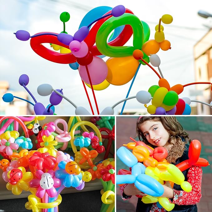 RUBFAC 100pcs Red 260 Balloons，for Animals modeling, Skinny Latex Twisting - Image 7