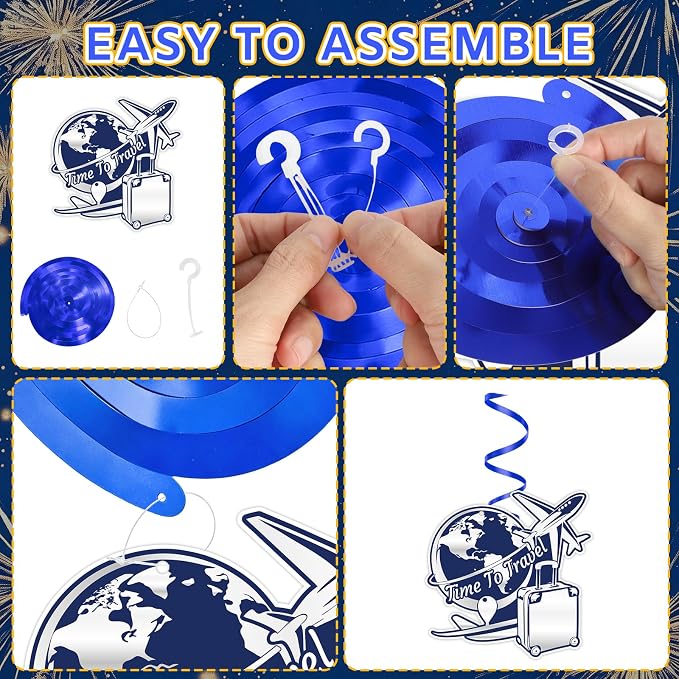 Retirement Party Decorations Set Blue and Silver, Happy Retirement Banner - Image 3