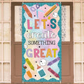 HunnmingRe Let's Create Something Great Banner Door Decor Back to School Party by HunnmingRe