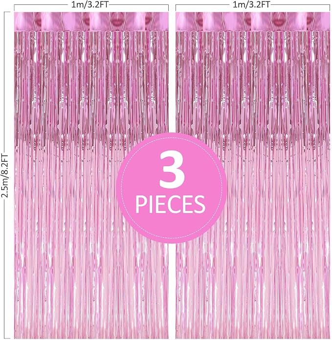 TenLaitech Curtain Pink Foil Backdrop, - Image 6