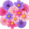ADLKGG 12 Pcs Pink Purple Party Decorations, Paper Fans Flower Wall | Twelve by ADLKGG