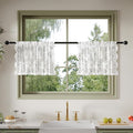 Anmao Vintage Lace Kitchen Curtains 18 Inches Long 2 Panels, Romantic Semi by Anmao