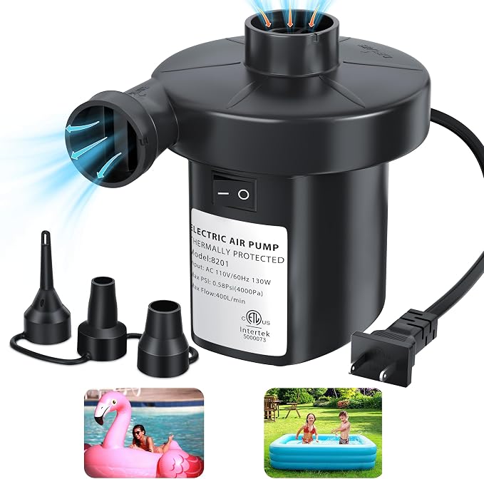 Electric Air Pump for Inflatables Air Mattress Pump AC 130W | Electric Pump by KAR4KLEANER