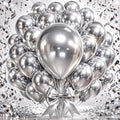 Chrome Silver Metallic Latex Balloons, 100 Pack 12 Inch Round Helium Silver by Tamodan+for+better