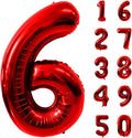40 Inch Red Number 6 Balloon Large Red Foil Balloon Red 6 Balloons Mylar Helium by Yeodong