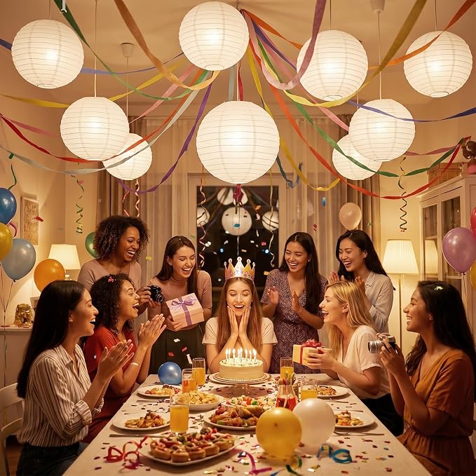 5pcs White Paper Lanterns Party Decorations, 20in Large Chinese Round Paper - Image 5
