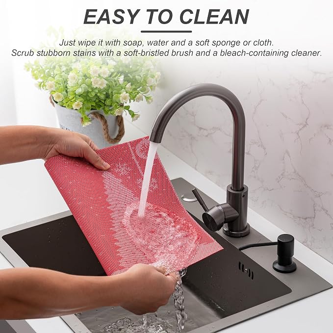 Placemats Set of 4 Washable Indoor | Outdoor Vinyl Place Mats - Image 4