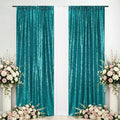 Eternal Beauty Teal Sequin Backdrop Curtains, 2 Panels 2x8FT | 3mm Sparkle by EternalBeauty