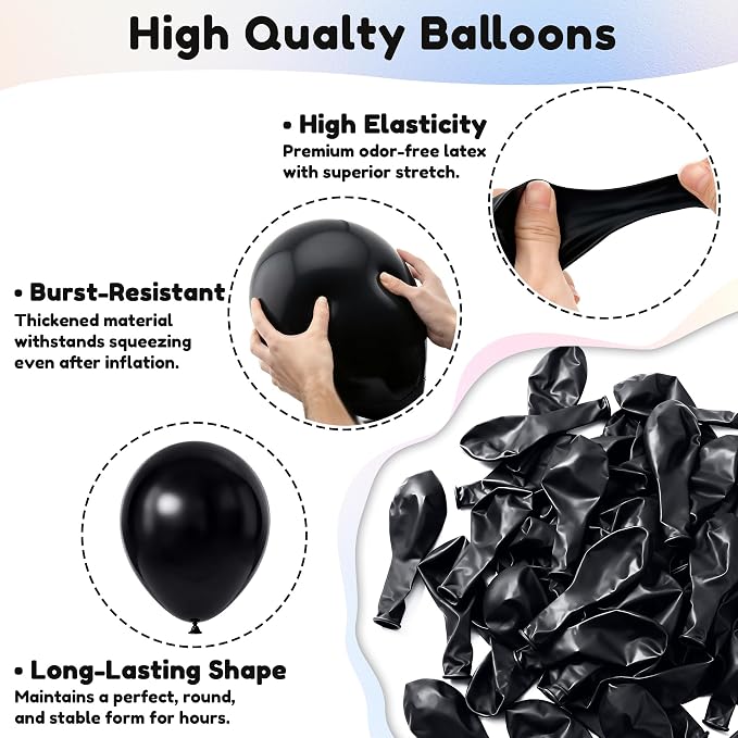 Black Balloons, Baby Shower, Anniversary, Graduation, Wedding Decorations - Image 5