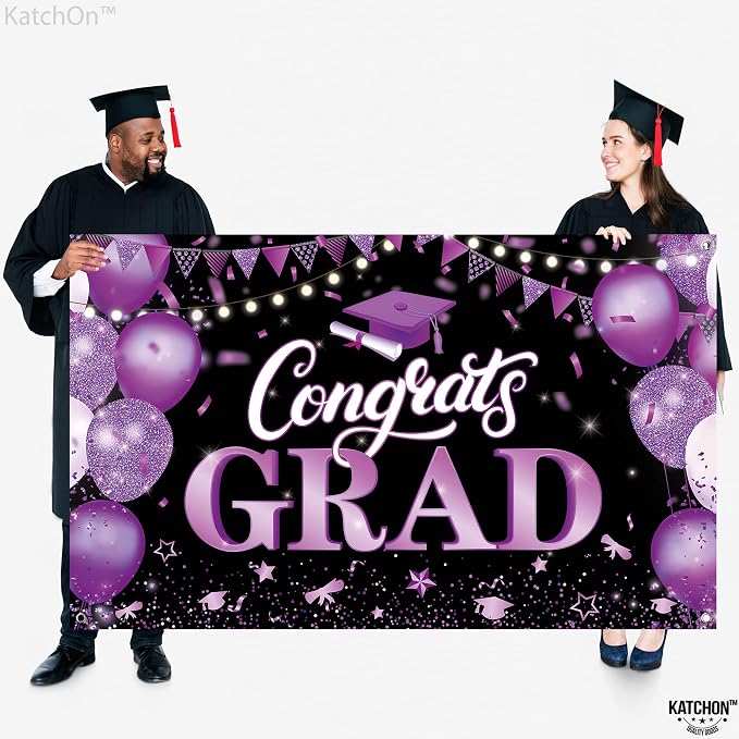 KatchOn Purple and Black Graduation Decorations 2026 Purple Graduation | - Image 3