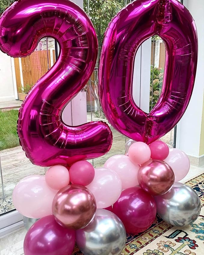 40 Inch Hot Pink 60 Number Balloons Giant Jumbo Huge 60 Foil Mylar Helium - Image 6