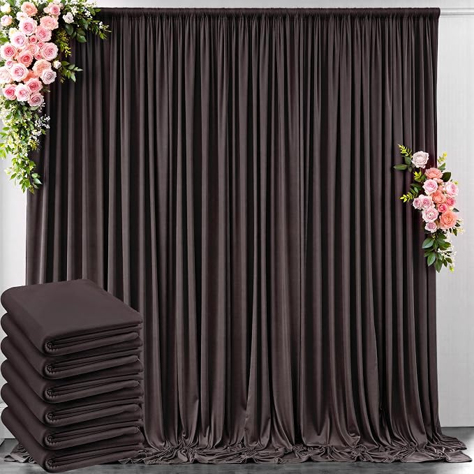 30 ft x 10 ft Wrinkle Free Brown Backdrop Curtain by Outpain