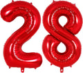 Red Number 28 Balloons, 40 Inch Big Large Foil Number Balloons, Jumbo Giant by AIQINHU