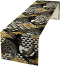 Japanese Table Runner Oriental Tradition Kio Fish Gold Art Printed Burlap Runner Home Kitchen Dining Table Living Room Decor Fabric 1 Panel W13xL120in