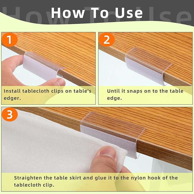 72 Pieces Table Skirting Clips Clear Tablecloth Clips for Indoor Outdoor Events Wedding Meeting Party Picnic Banquet