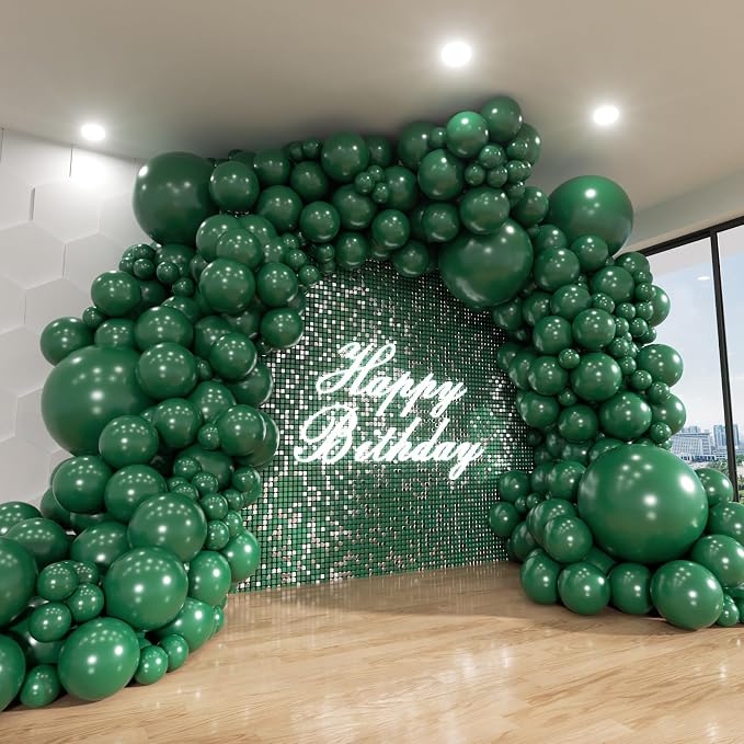 Green Balloon Arch Kit, 18 12 10 5 Inch Different Size Balloons by ADOINBY