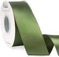 Ribbli Moss Green Satin Ribbon, Double Faced Satin 1-1/2 inch x Continuous 25 by Ribbli