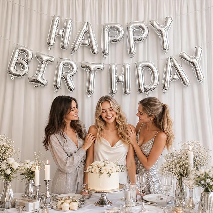 52 Pcs Silver Letter Balloons 16 Inch Mylar Foil Alphabet Letters 2 Sets A- Z - Image 6