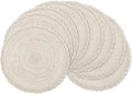 SHACOS Boho Round Placemats Set of 8 Braided Border Round Place Mats 15 inch by SHACOS