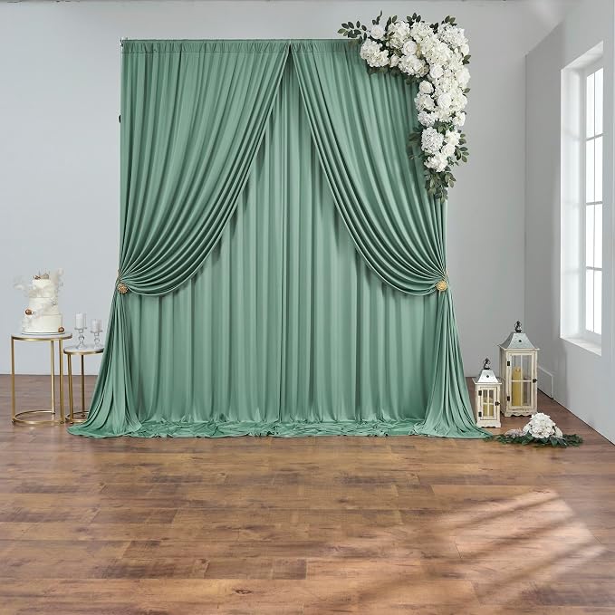 10 ft x 50 ft Sage Green Backdrop Curtains by Outpain