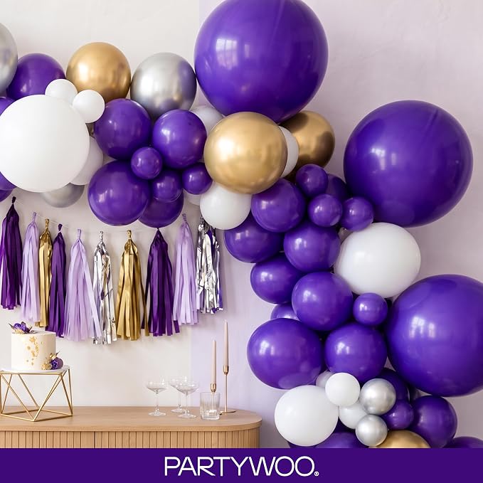 PartyWoo Dark Purple Balloons 99pcs Royal Purple Color 36 18 12 10 5 Inch | 36 - Image 9