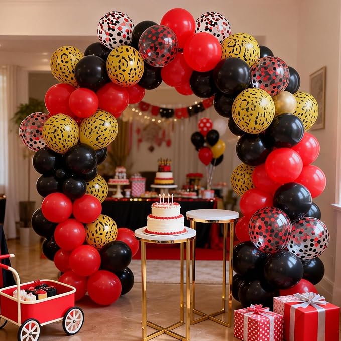 FunHot Leopard Balloons, Cheetah Printed Balloons, 12 Inch Red and Black - Image 7