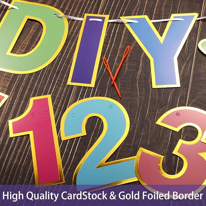 TaoBary 143 Pcs DIY Letter Banner Customizable Happy Birthday Supplies Make - Image 4