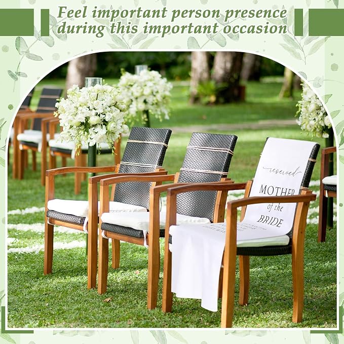 HunnmingRe Mother of the Bride Wedding Memorial Reserved Chair Sign Banner in - Image 7