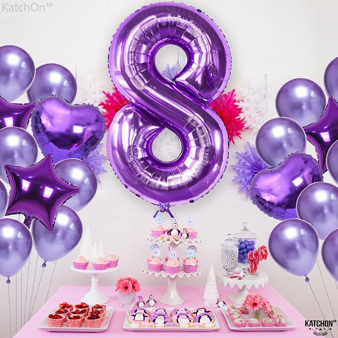 KatchOn Foil Purple 8 Balloon Number - Image 8