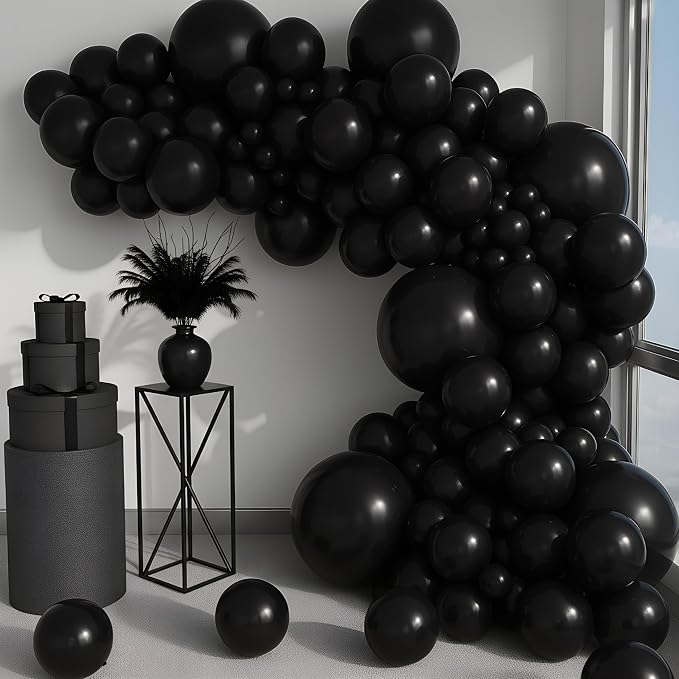 Vellax 146-Pc Black Balloon Garland Arch Kit, Baby Shower, DIY | 146-pc black by Vellax
