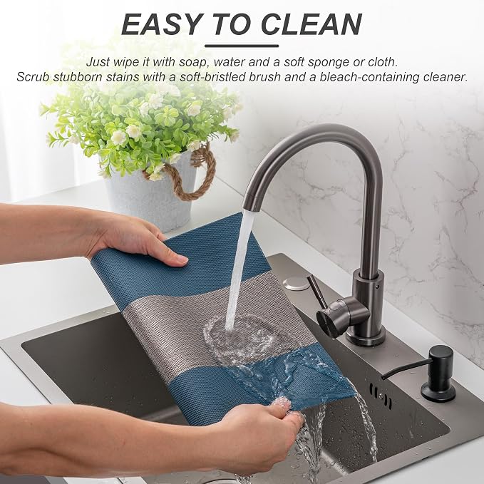 Placemats Set of 6 Washable Indoor | Outdoor Vinyl Place Mats - Image 3