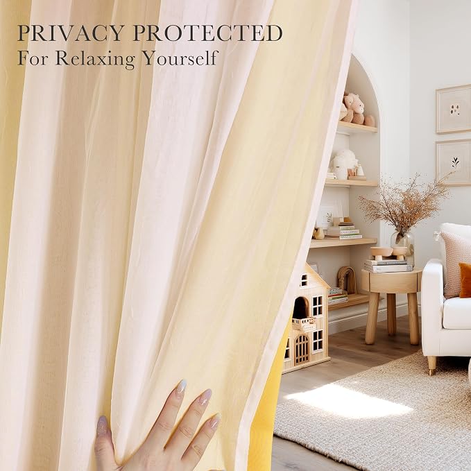 PONY DANCE Blackout Curtains, 52 W by 84 L, Lemon Yellow, 2 Pieces | Curtains - Image 2