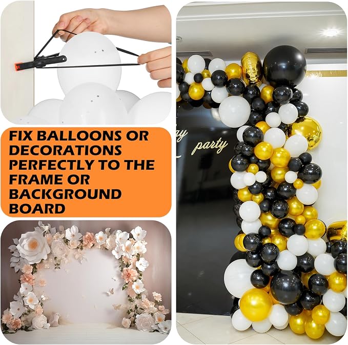 Hushee 8 Pack Large Balloon Arch Clips 3.7 Inch Heavy Duty Clip and 50 Pcs - Image 4