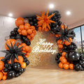 Black and Orange Balloon Arch Kit, 18 12 10 5 Inch Different Size Balloons by ADOINBY