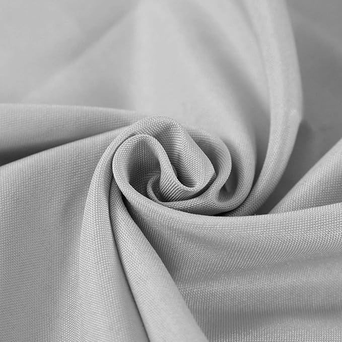 Rectangle Tablecloth 90x132 inch Washable Polyester Fabric Table Cloth for Wedding Party Dining Banquet Decoration（90x132, Silver）