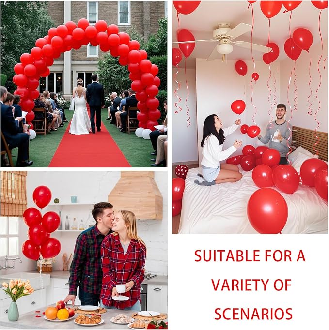 Red Balloons Red Birthday Decorations 100 Pack 12 inch Round Latex Balloons - Image 3