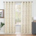 78 inches Long Linen Curtains for Living Room, Printed Linen Curtains Grommet by LAMIT