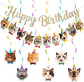 Alynta Cat Happy Birthday Banner Pre-Strung Cat Birthday Party Decorations | NO by Alynta