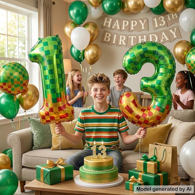 40 Inch Pixel Foil Number 13 Balloon - Image 5