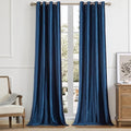 BULBUL Velvet Navy Blue Blackout Curtains 102 inches by ModernShinyVelvetCurtains