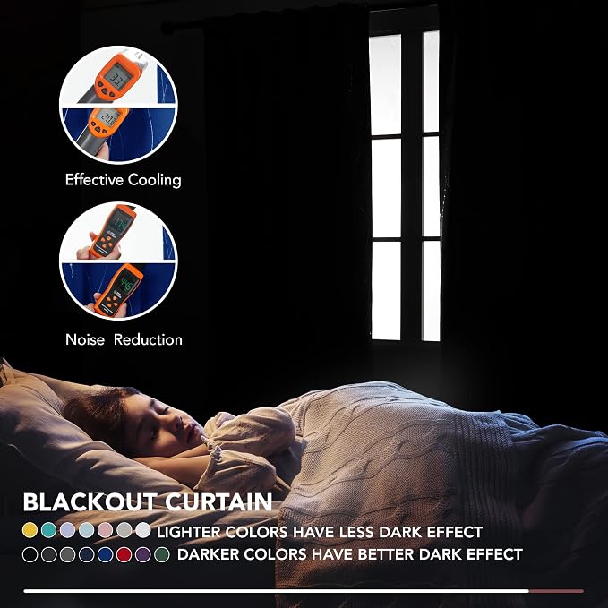 Deconovo Blackout Back Tab Curtains - Image 4