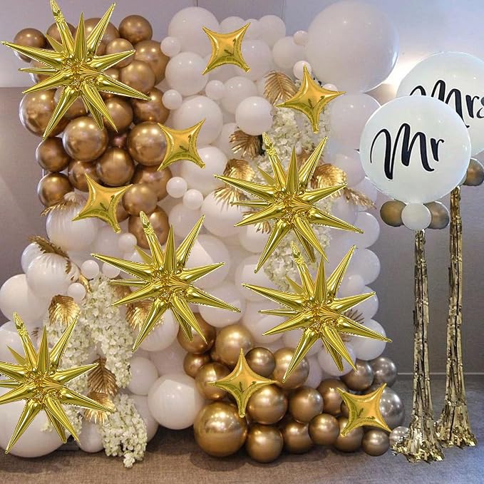 HILAVO 12PCS Gold Star Balloons - Image 2