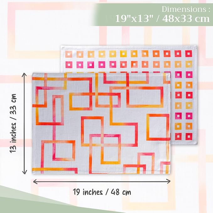 Maison d' Hermine Placemats Set of 4 Reusable 100% Cotton | Cloth Place Mats - Image 4