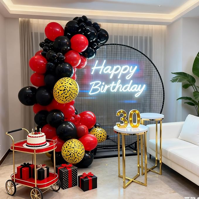 FunHot Leopard Balloons, Cheetah Printed Balloons, 12 Inch Red and Black - Image 6
